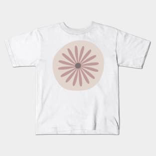 Minimalist Abstract  Flower Circle  Cute Minimali Pink  design Kids T-Shirt